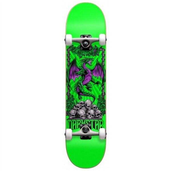 darkstar levitate first push skateboard soft wheels green complete 8 0
