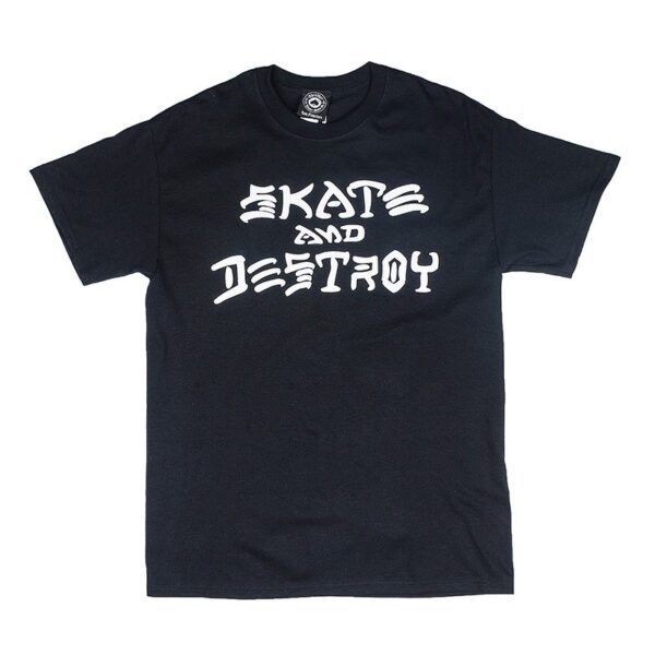thrasher skate and destroy t shirt black